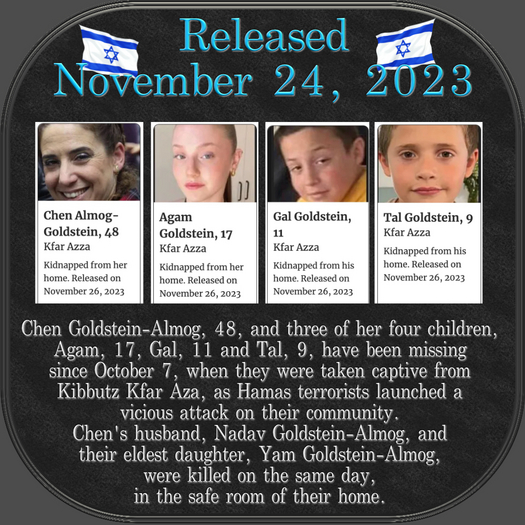 !Released^ Hostages Nov 26 Goldstein Family Box