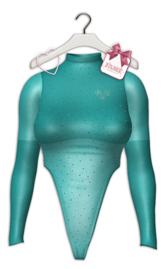 [FAME]   Bodysuit .Snow Heart / Turquoise (Black Friday 75% off)