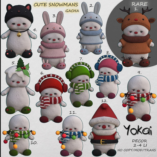 12.YOKAI - Cute Snowmans - Santa Snowman