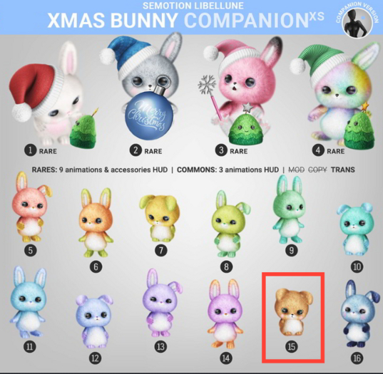 15. SEmotion Libellune Xmas Bunny XS Companion