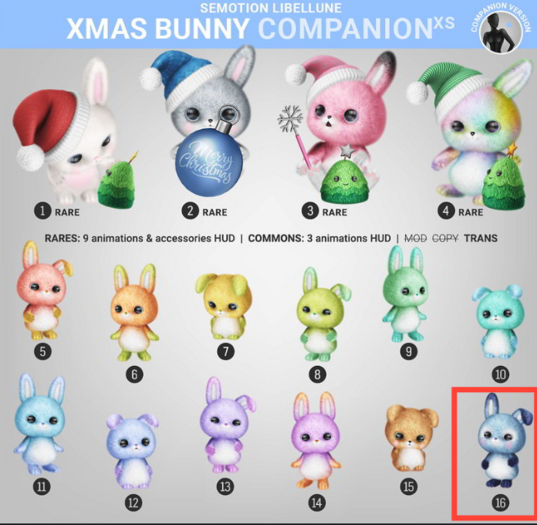 16. SEmotion Libellune Xmas Bunny XS Companion