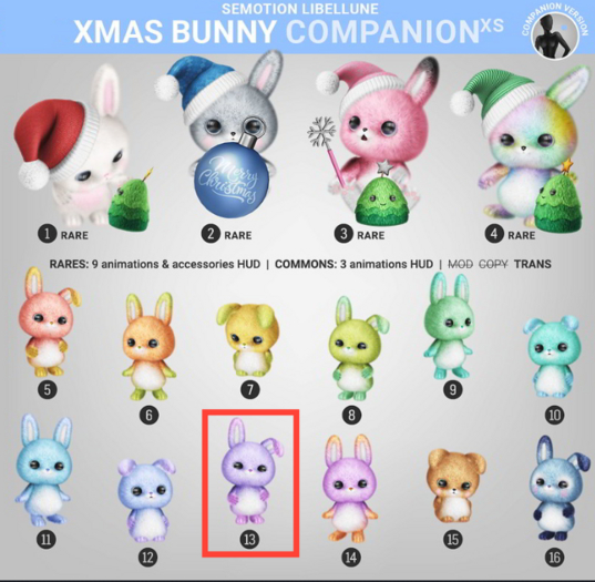 13. SEmotion Libellune Xmas Bunny XS Companion