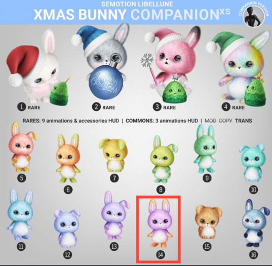 14. SEmotion Libellune Xmas Bunny XS Companion