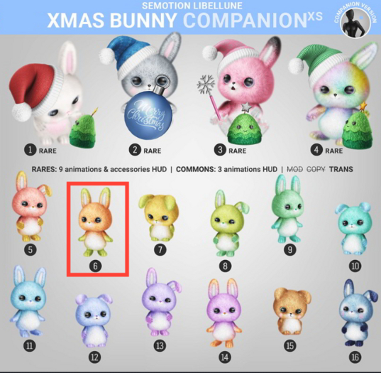6. SEmotion Libellune Xmas Bunny XS Companion