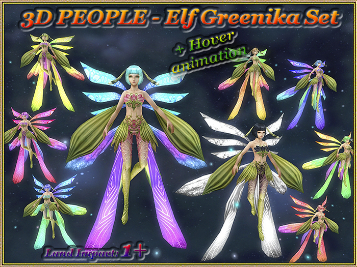 3D PEOPLE - Elf Greenika Set (1+ LI) (Full perm)