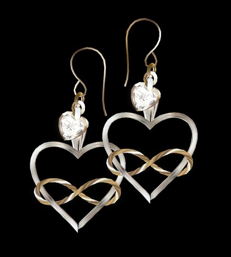 Twisted Rope Polyamory Earrings SILVER (Bagged)