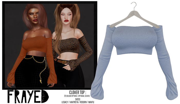 Frayed - Clover Top - Baby Blue