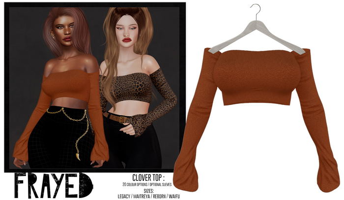 Frayed - Clover Top - Orange