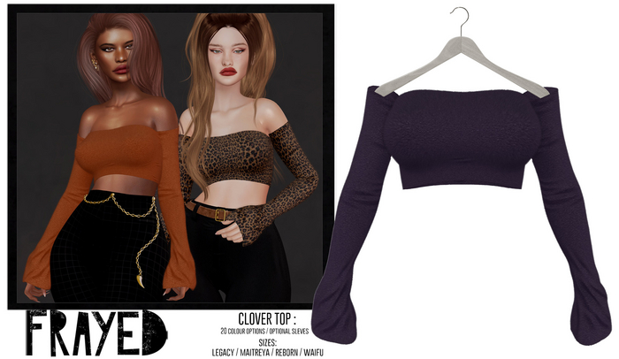 Frayed - Clover Top - Purple