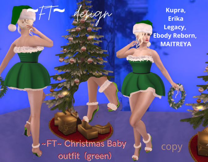 ~FT~ Christmas Baby  outfit  (Green)