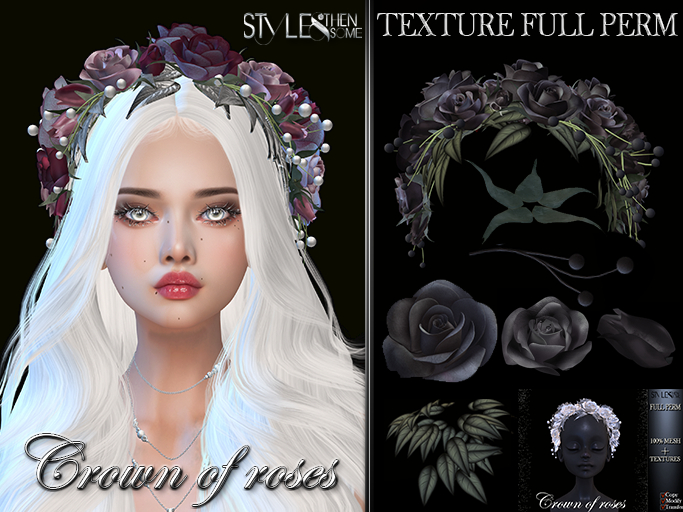 STYLE- Crown of roses  -TEXTURE FULL PERM- Licorice