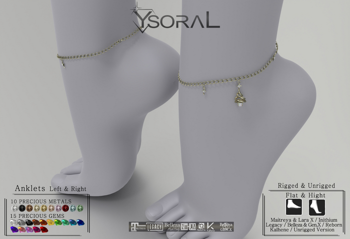 ~~ Ysoral ~~ .:Anklets Tyana:.(RIG / UNRIG) 