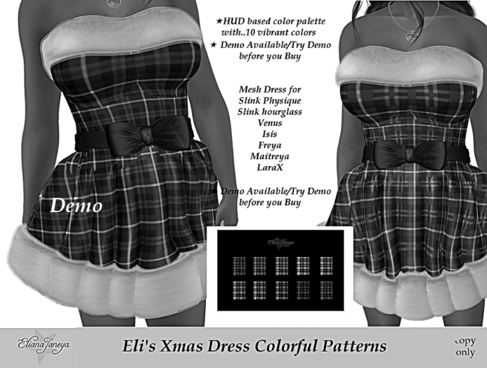 Eli's Xmas Dress Colorful Patterns Demo