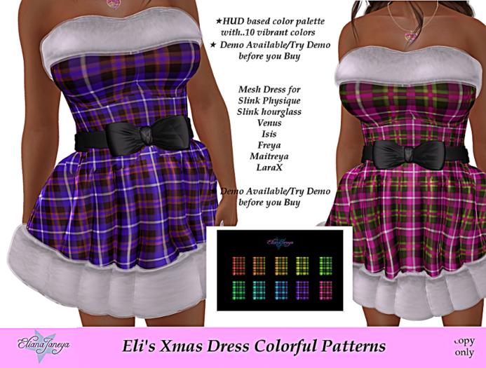 Eli's Xmas Dress Colorful Patterns