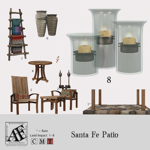 *AF* Santa Fe Patio 08 - Hurricane Candles Floor