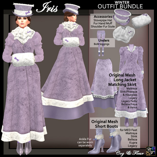C&F Iris Original Mesh Winter Outfit Bundle - Ice Plum