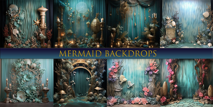SATO - Mermaid Blogger backdrop Textures