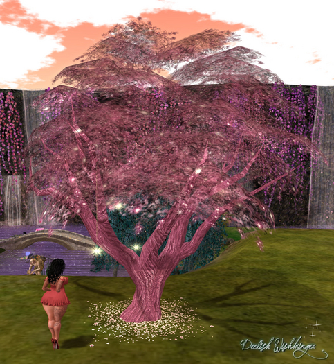 DEMO~ Pink Twinkle Tree Wide w/falling petals 6li