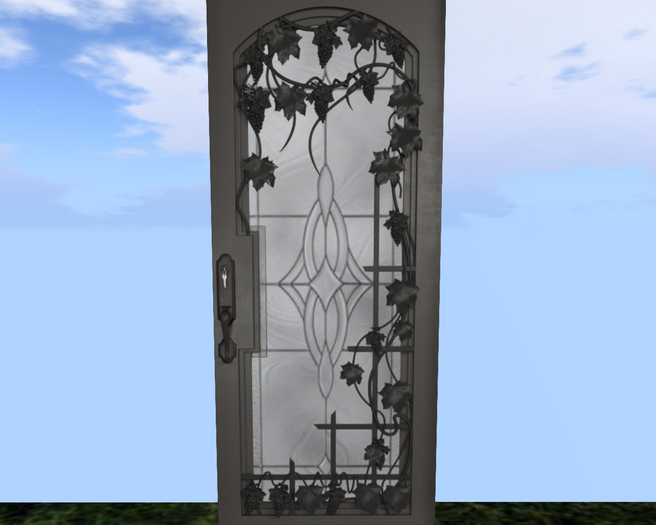 D 64 Door with Frosted Glass and Grape Vines