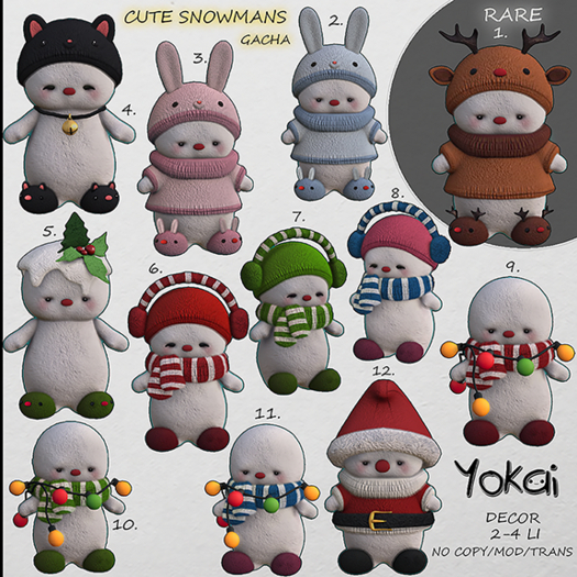 9.YOKAI - Cute Snowmans - Lights Snowman [red]