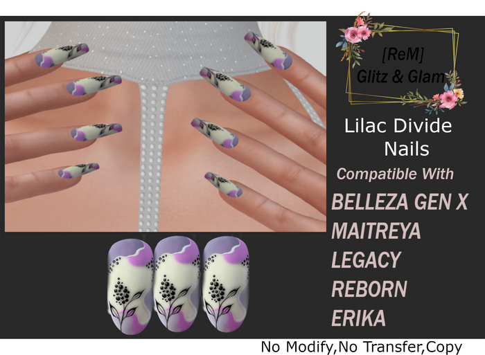 [ReM] Lilac Divide  Nails
