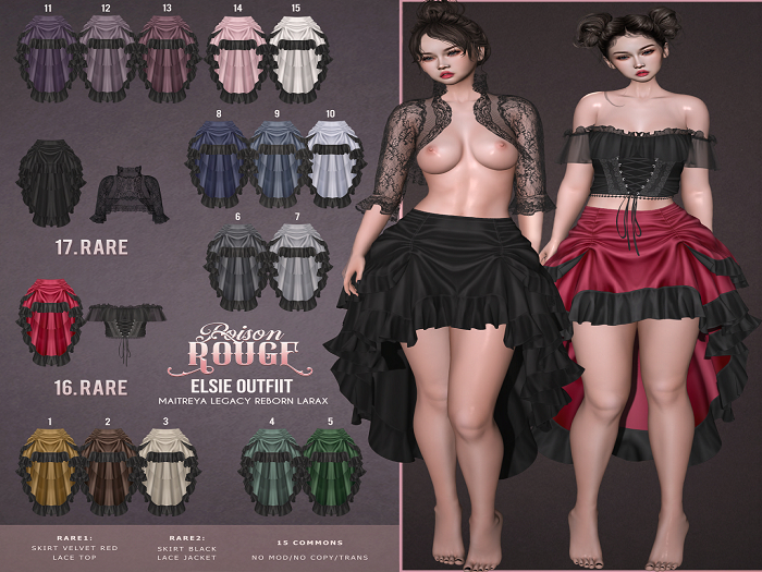 17. POISON ROUGE Elsie Skirt Black & Lace Jacket legacy RARE