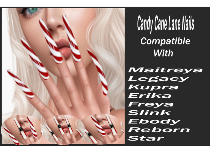 [ReM] Candy Cane Lane Nails