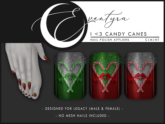 Eventyra - Legacy Nail HUD - I <3 Candy Canes