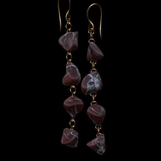 Red Marbled ~Stone Earrings   {Bonita's}
