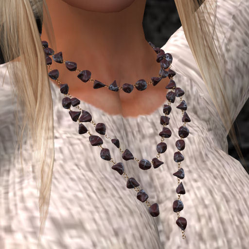 Red Marbled ~Stone Necklace