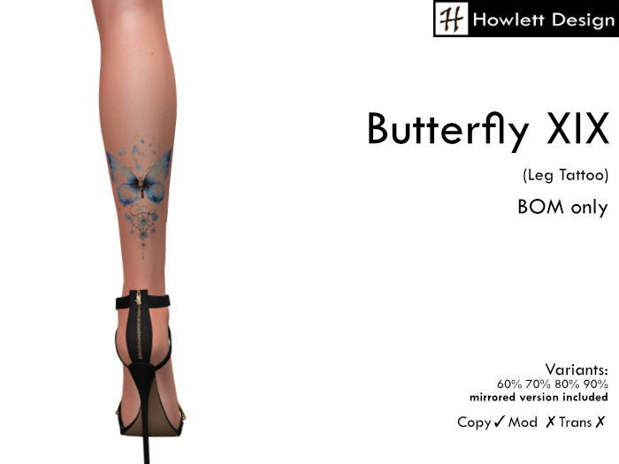 [HDesign] Butterfly XIX (Leg Tattoo)