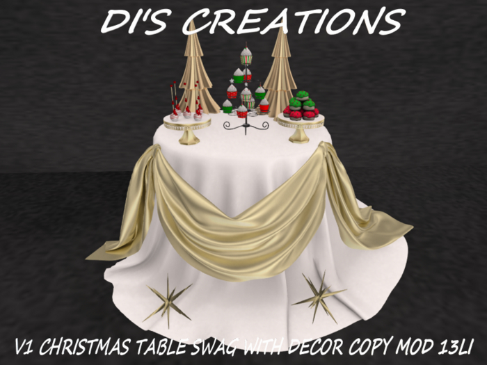 V1 CHRISTMAS TABLE SWAG WITH DECOR