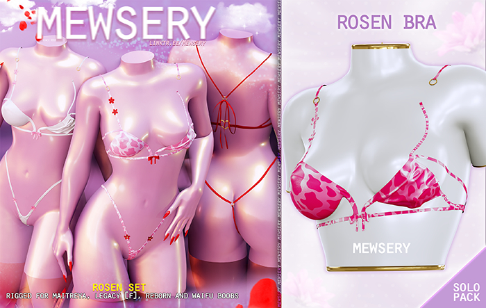 #Mewsery Rosen Bra{Cow.Hotpink}
