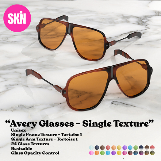 SKN - Avery Glasses - Single Texture - Tort 1