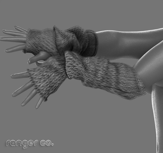 PINKRANGER_KNIT ARM SLEEVES_TAN_DEMO