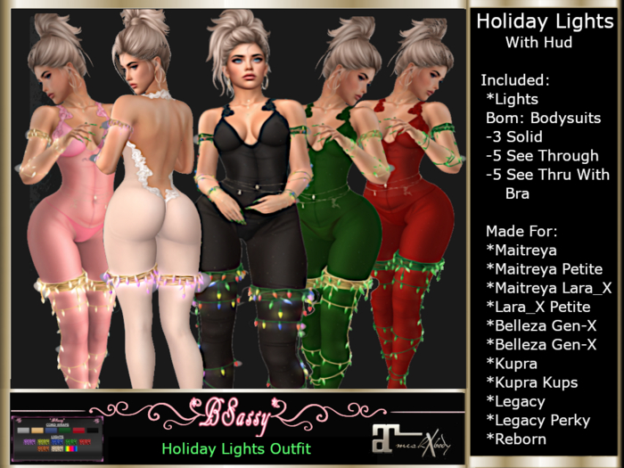 *BSASSY* HOLIDAY LIGHTS OUTFIT WITH HUD X
