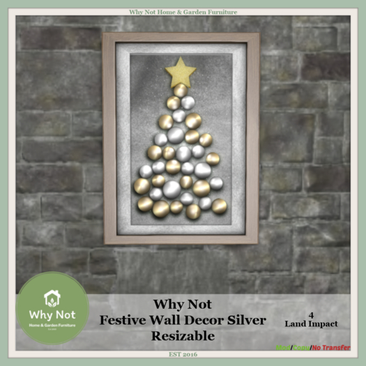 Why Not - Festive Wall Decor-Silver-Resizable-Boxed