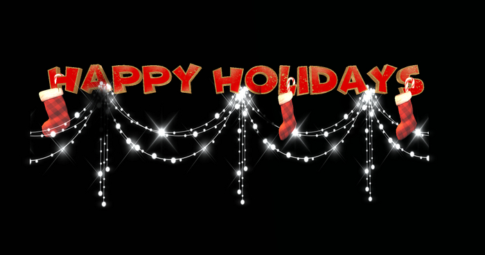 [AE] Home Decor- Happy Holidays Sign with Lights & Stockings