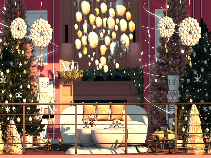 Premade Pink Christmas (Project V.)Backdrop