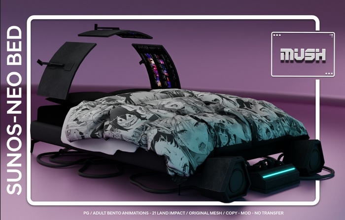 Second Life Marketplace - [MSH] Sunos-Neo Bed / Fatpack (PG)