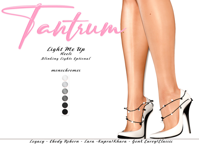 Tantrum - Light Me Up Heels - Monochromes 