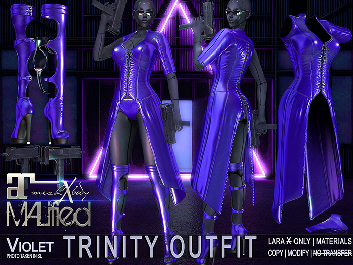 LaraX Only COPY/MOD MALified: Trinity Outfit (Violet)