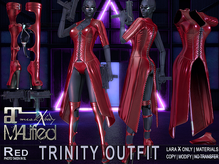 LaraX Only COPY/MOD MALified: Trinity Outfit (Red)