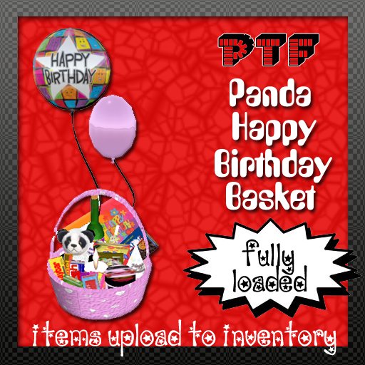 PTF Happy Birthday Panda Basket [Box]
