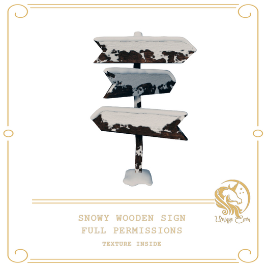 Full Perm Snowy Wooden Sign