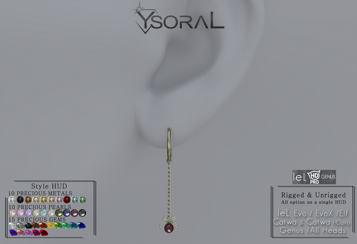 ~~ Ysoral ~~.:Earrings Bianca:.(leL Evo / Evo X - Catwa & HDpro- Genus - Unrigged)