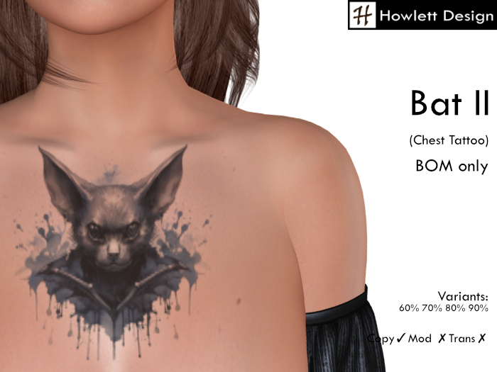 [HDesign] Bat II (Chest Tattoo)