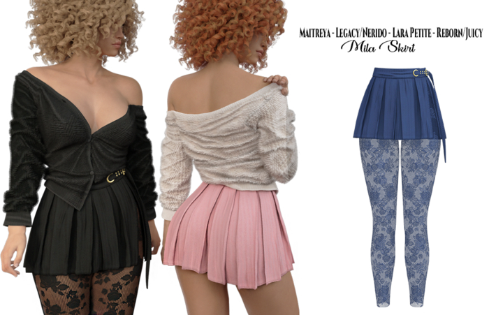 adorsy - Mila Skirt Blue - Maitreya/Legacy-Nerido/Lara Petite/Reborn-Juicy