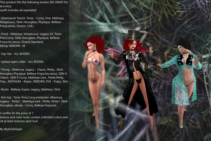 DEMO WWnODD Latex Steampunk Trench ,Frock,Kini,3for1 - 4 MP(ADD)