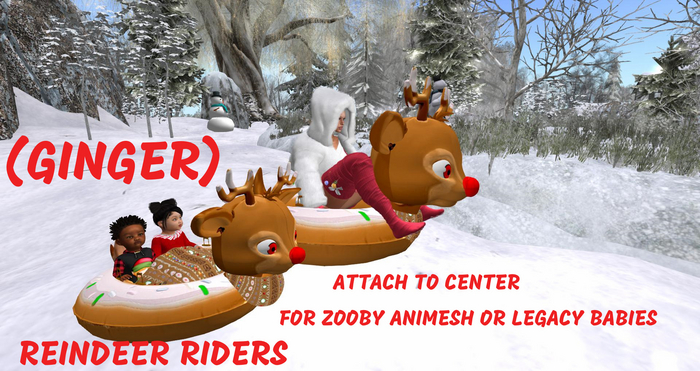 MERCI~REINDEER RIDERS GINGER SLED